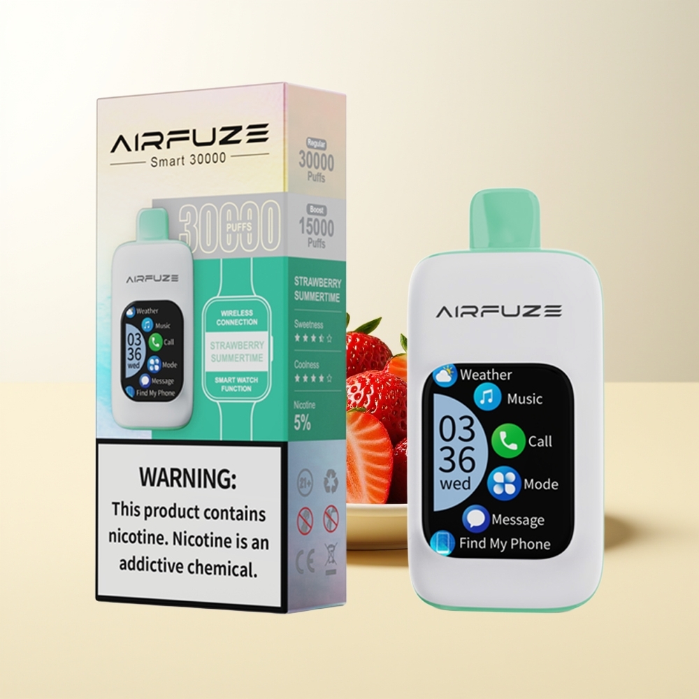 Serbia Wholesale AirFuze Smart 30000 Puffs Jagoda Letnje Vreme 5% Nikotina 900mAh Type-C 2.01\'\' TFT
