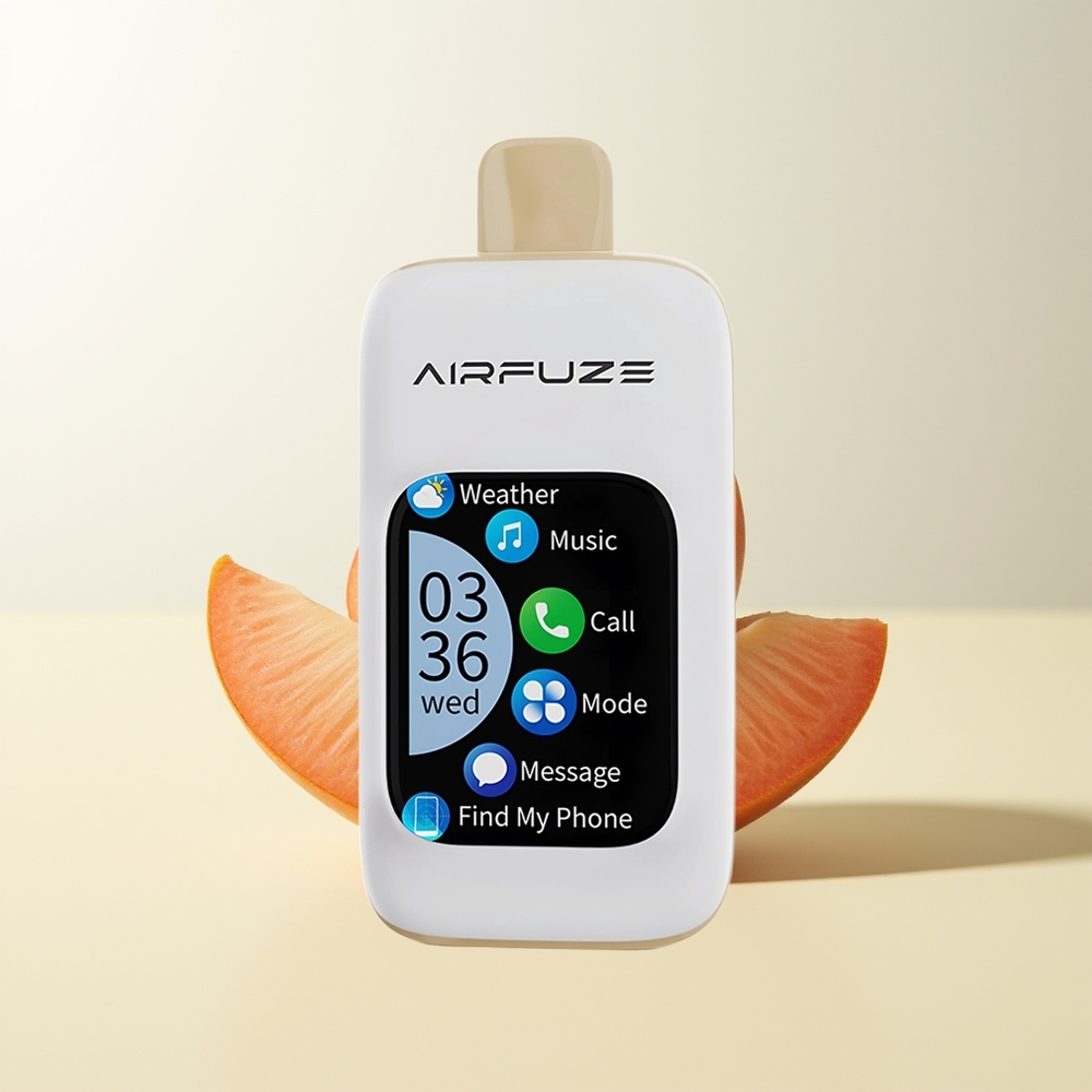 Serbia Wholesale AirFuze Smart Pro 40000 Pufova Sok od Breskve 20ML 900mAh Rechargeable 3 Vaping Mode Smartphone Music Integration
