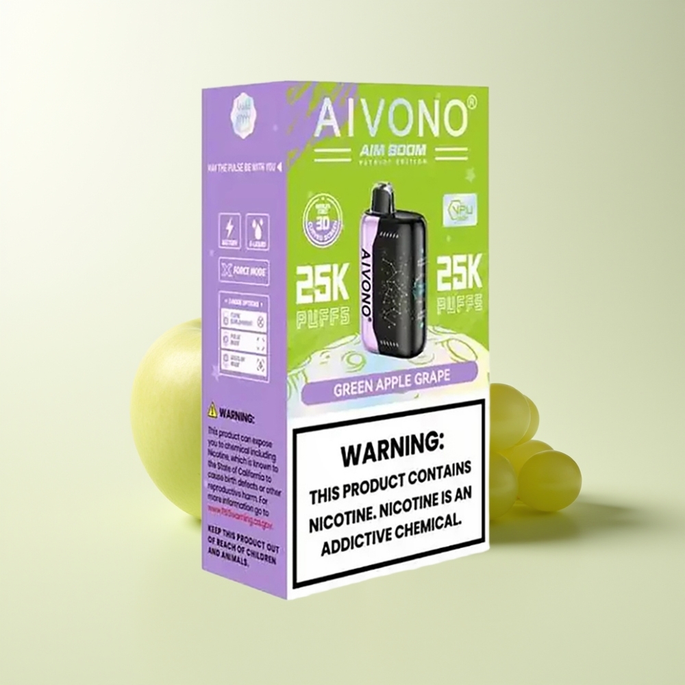 Serbia Wholesale Aivono Aim Boom 25000 Puffs Зелена Јабука Грожђе 0% 2% 3% 5% 28ml 650mAh 1.2ohm Mesh Type-C 90g