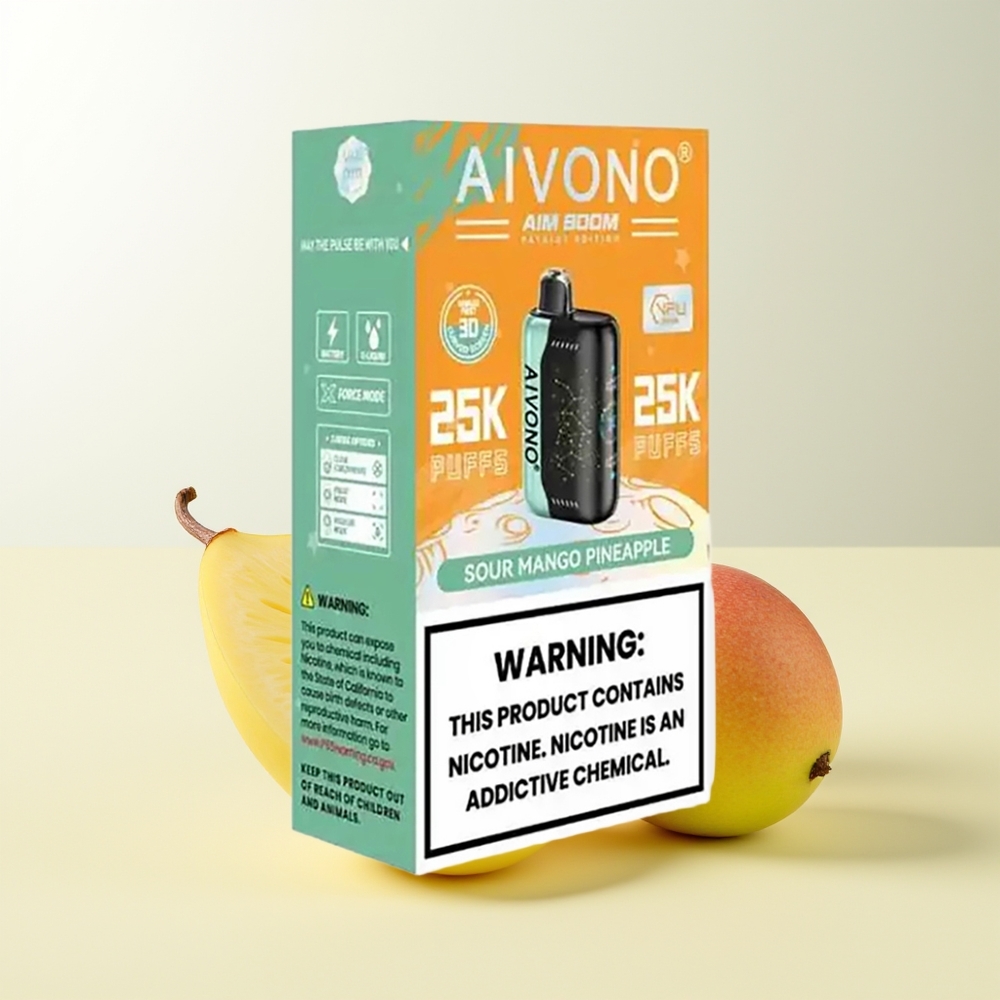 Serbia Wholesale Aivono Aim Boom 25000 Puffs Kisela Mango Ananas 0% 2% 3% 5% 28ml 650mAh 1.2ohm Type-C 90g
