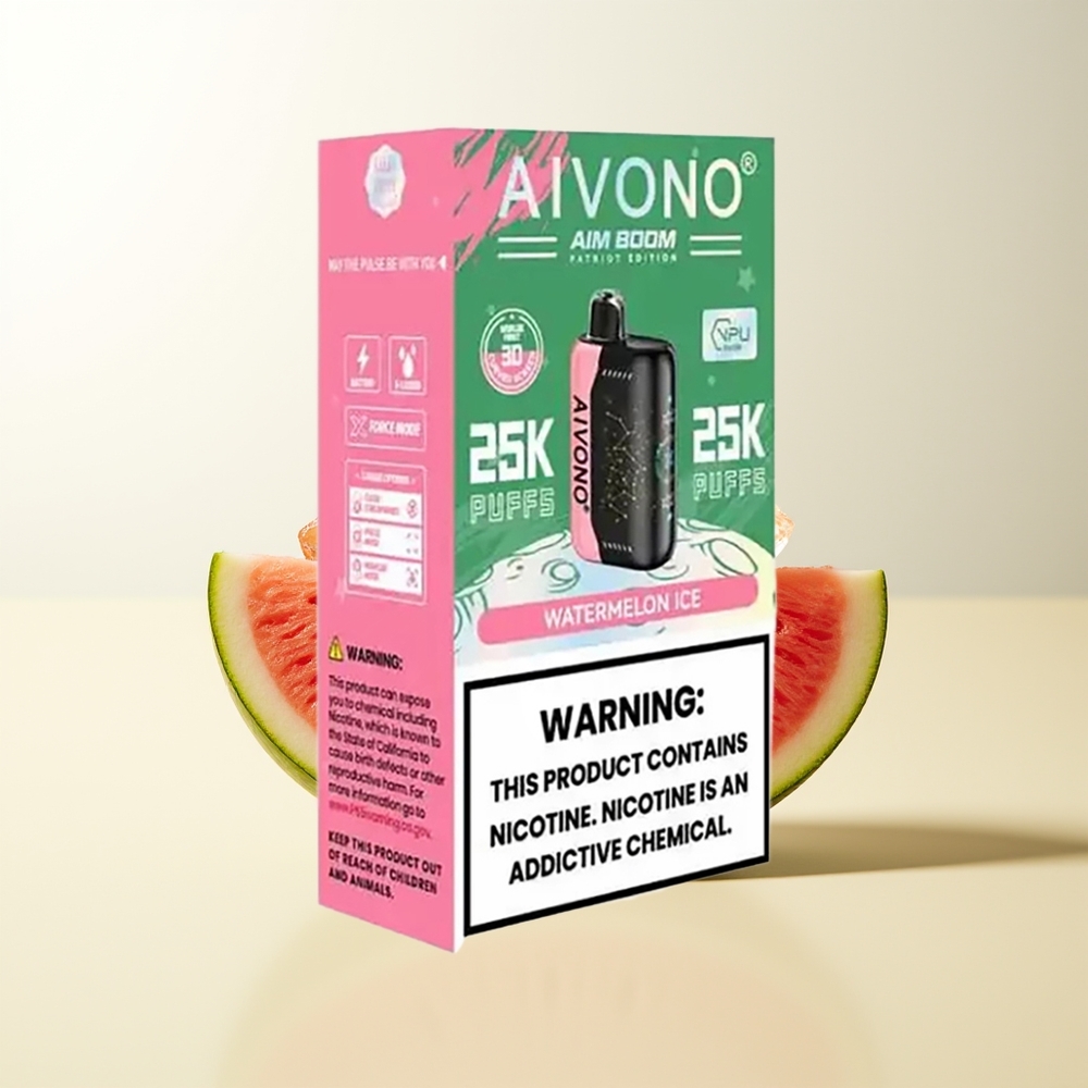 Serbia Wholesale Aivono Aim Boom 25000 Puffs Lubenica Led 0% 2% 3% 5% Nicotine 28ml 650mAh 1.2ohm Type-C 90g