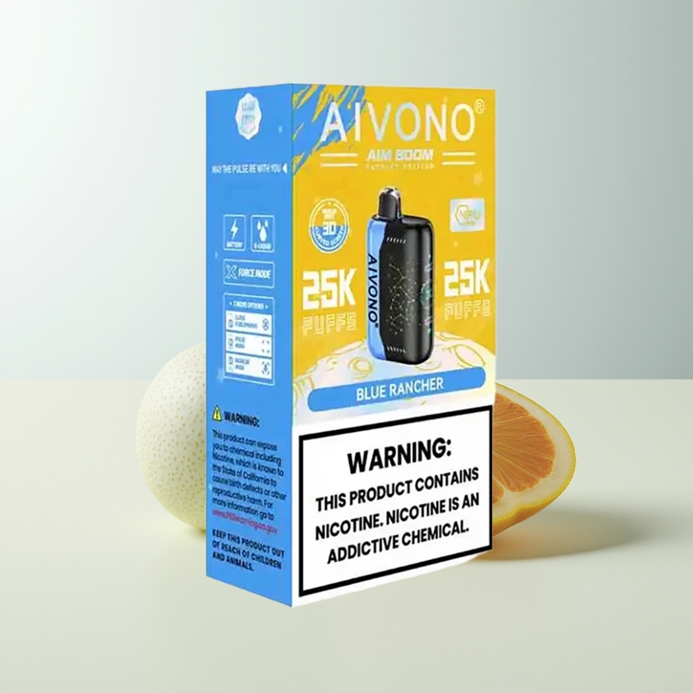 Serbia Wholesale Aivono Aim Boom 25000 Pufova Plavi Rancher 28ml 650mAh 1.2 ohm Mesh Coil Type-C Punjenje