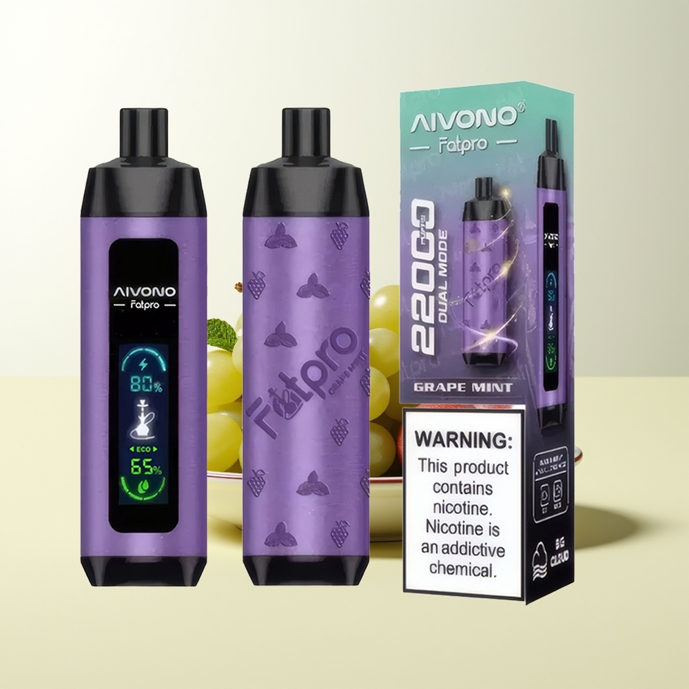 Serbia Wholesale Aivono Aim Fatpro 22000 Puffs Grozdana Mentol Dual Modes 0.6 ohm Mesh Coil 28ml E-liquid 600mah Rechargeable