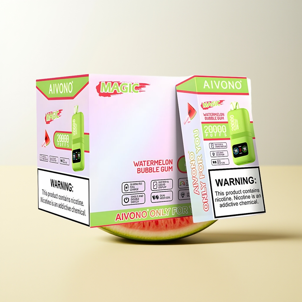 Serbia Wholesale Aivono Aim Magic 20000 Puffs Bubanj Lubenica Žvakaća Guma Dual Mesh Coils LCD Type-C