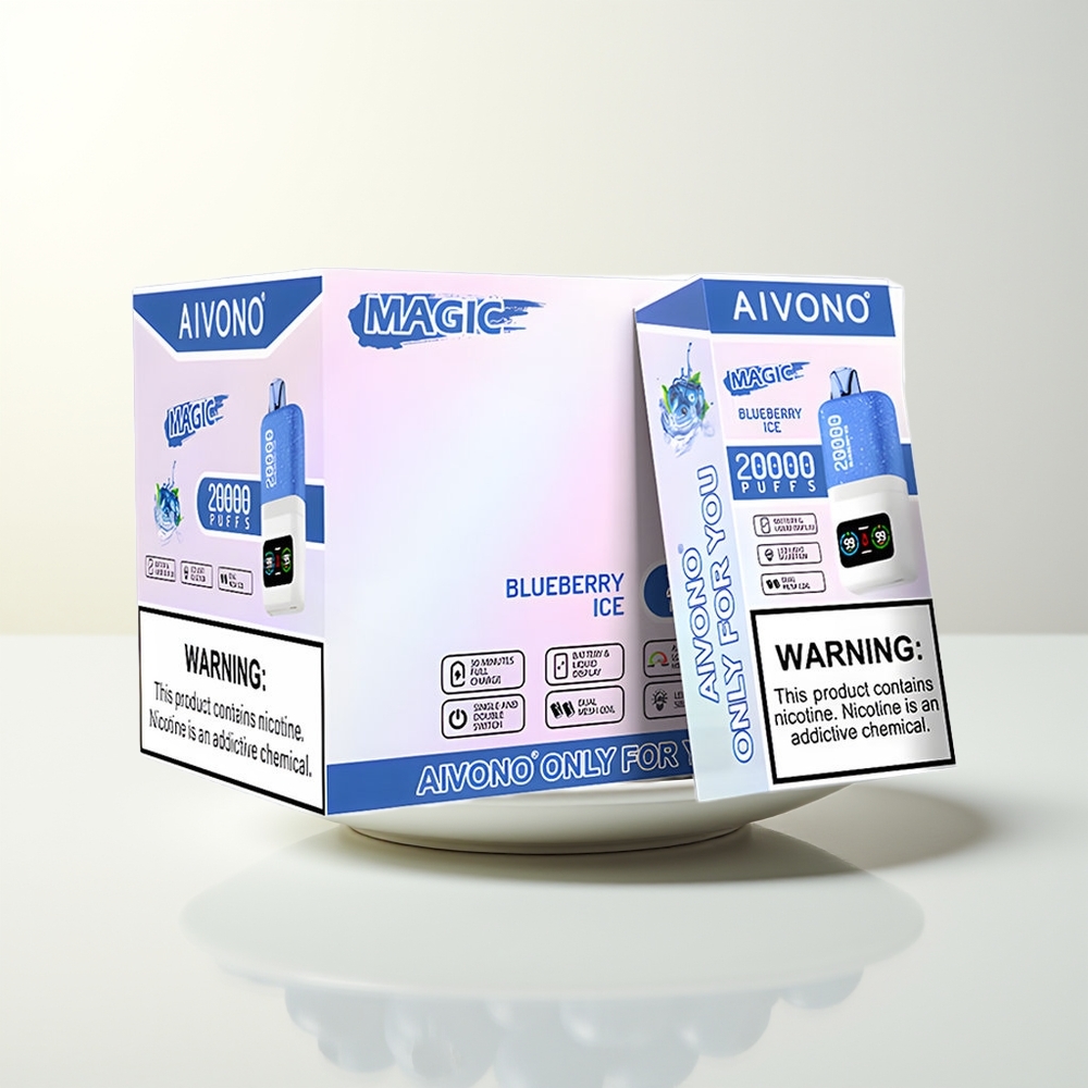 Serbia Wholesale Aivono Aim Magic 20000 Pufova Borovnica Led 0% 5% Nikotina Dual Mesh Coils LCD Type-C 600mAh