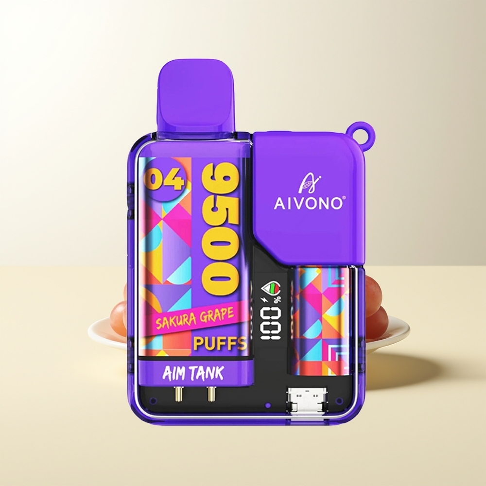 Serbia Wholesale Aivono Aim Tank 9500 Puffs Sakura Grožđe 18ml E-tečnost 650mAh LCD 1.2ohm Mesh
