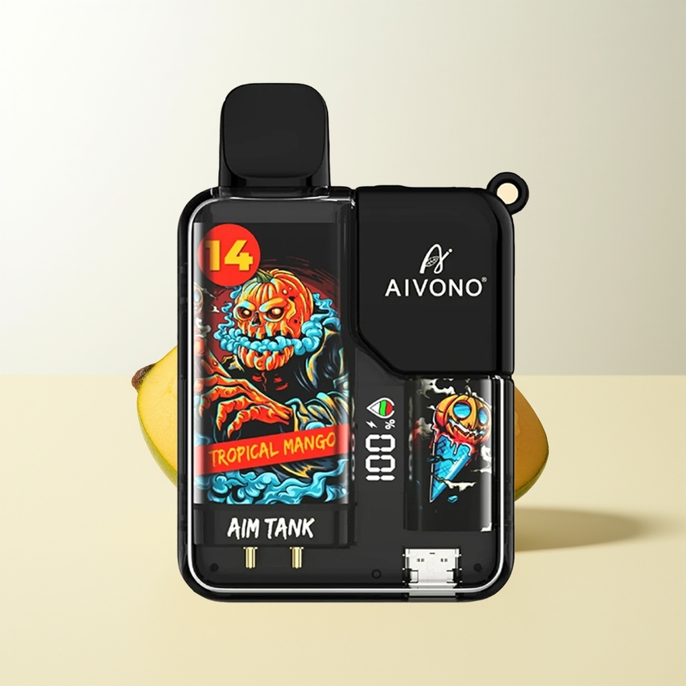 Serbia Wholesale Aivono Aim-Tank 9500 Pusti Tropski Mango 18ml 650mAh LCD 0% 2% 3% 5% Nikotin 1.2ohm Mesh Coil