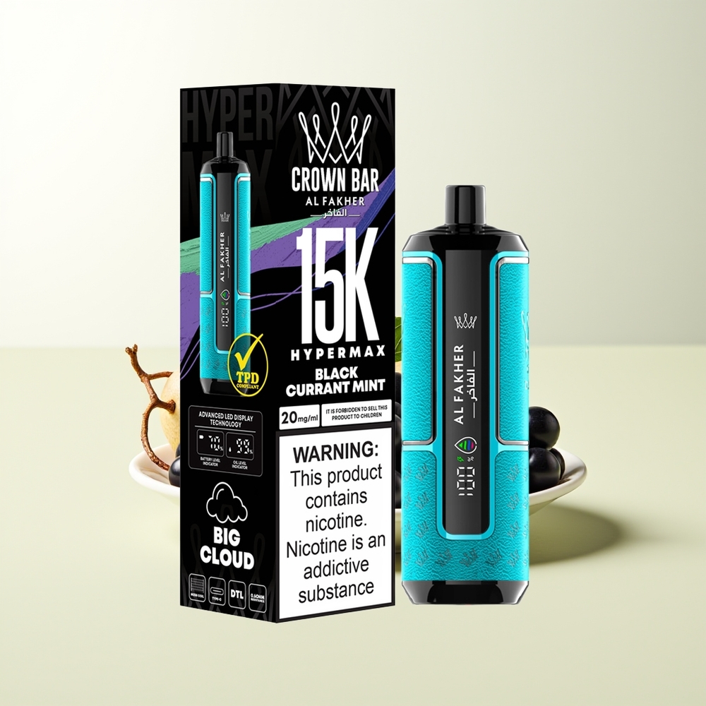 Serbia Wholesale Al Fakher Crown Bar 15K Crna Ribizla Mentol DTL 22ml 600mAh Type-C