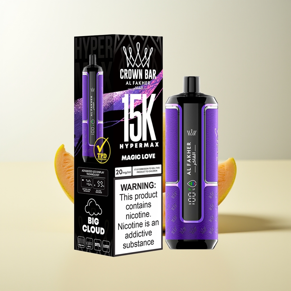 Serbia Wholesale Al Fakher Crown Bar 15K Hypermax 15.000 Pufova Magic Ljubav 22ml 600mAh Type-C DTL 6mg/ml Kompaktan