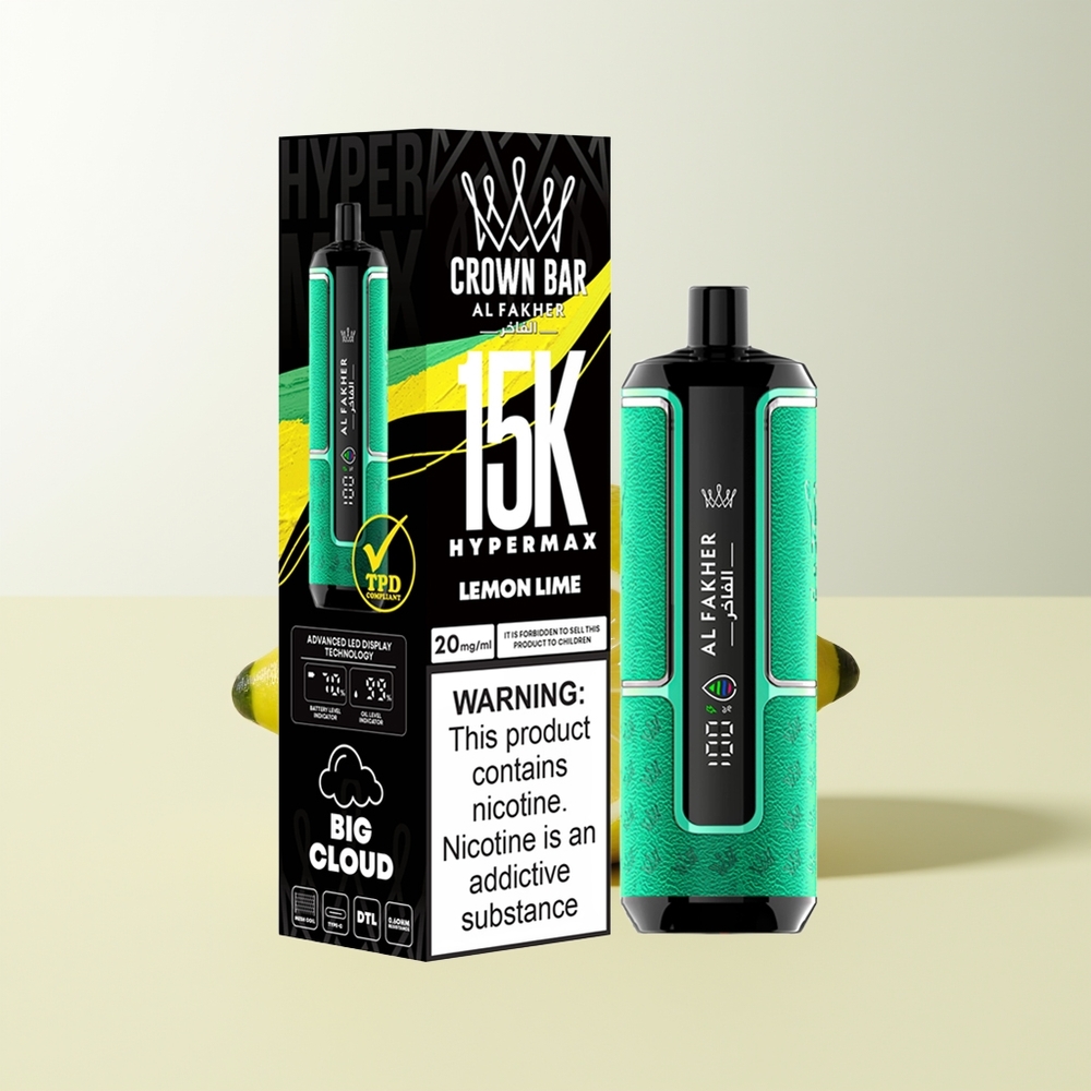 Serbia Wholesale Al Fakher Crown Bar 15K Limun Latka Hypermax DTL Vape Kit 6mg