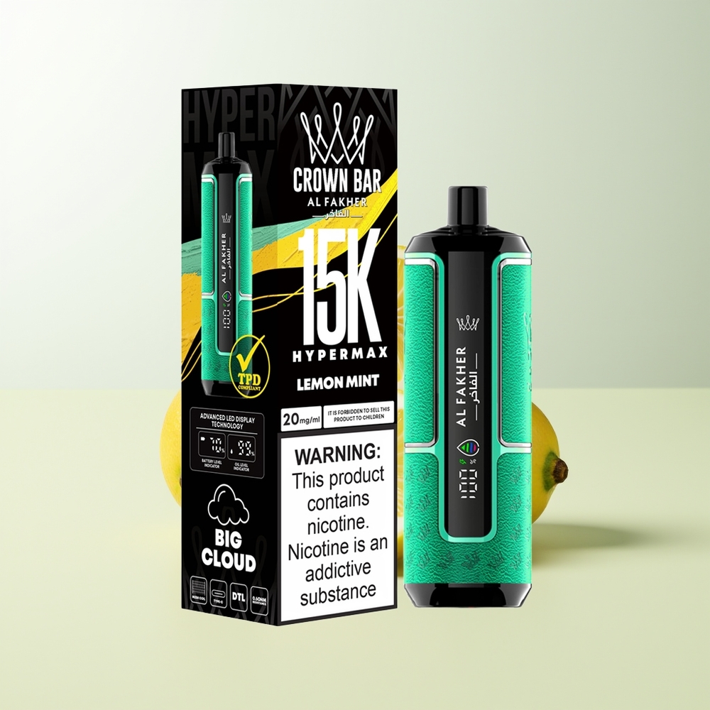 Serbia Wholesale Al Fakher Crown Bar 15K Limun Nana 22ml 600mAh Type-C DTL 6mg Kompaktan
