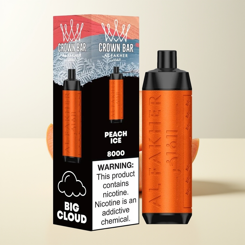 Serbia Wholesale Al Fakher Crown Bar 8000 Bris Crystal Jednokratna Vape Breskva Led 600mah 18ml 5mg 0.6ohm