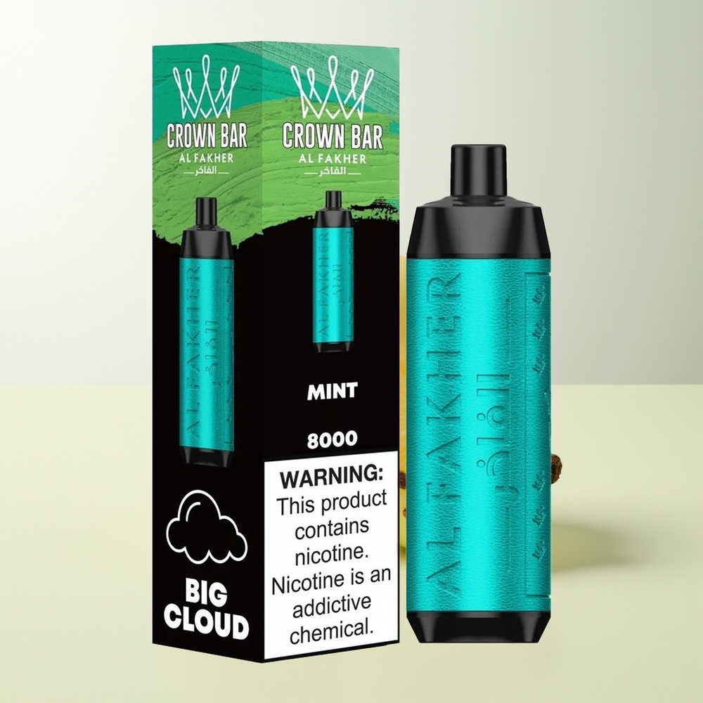 Serbia Wholesale Al Fakher Crown Bar 8000 Crystal Jednokratna Vape Menta 600mah 18ml 5mg 0.6ohm