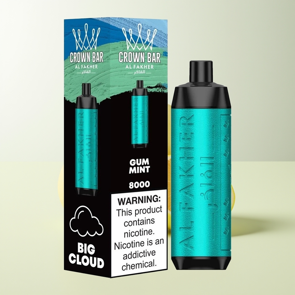 Serbia Wholesale Al Fakher Crown Bar 8000 Crystal Jednokratna Vape Žvakaća Mentol 600mah 18ml 5mg 0.6ohm