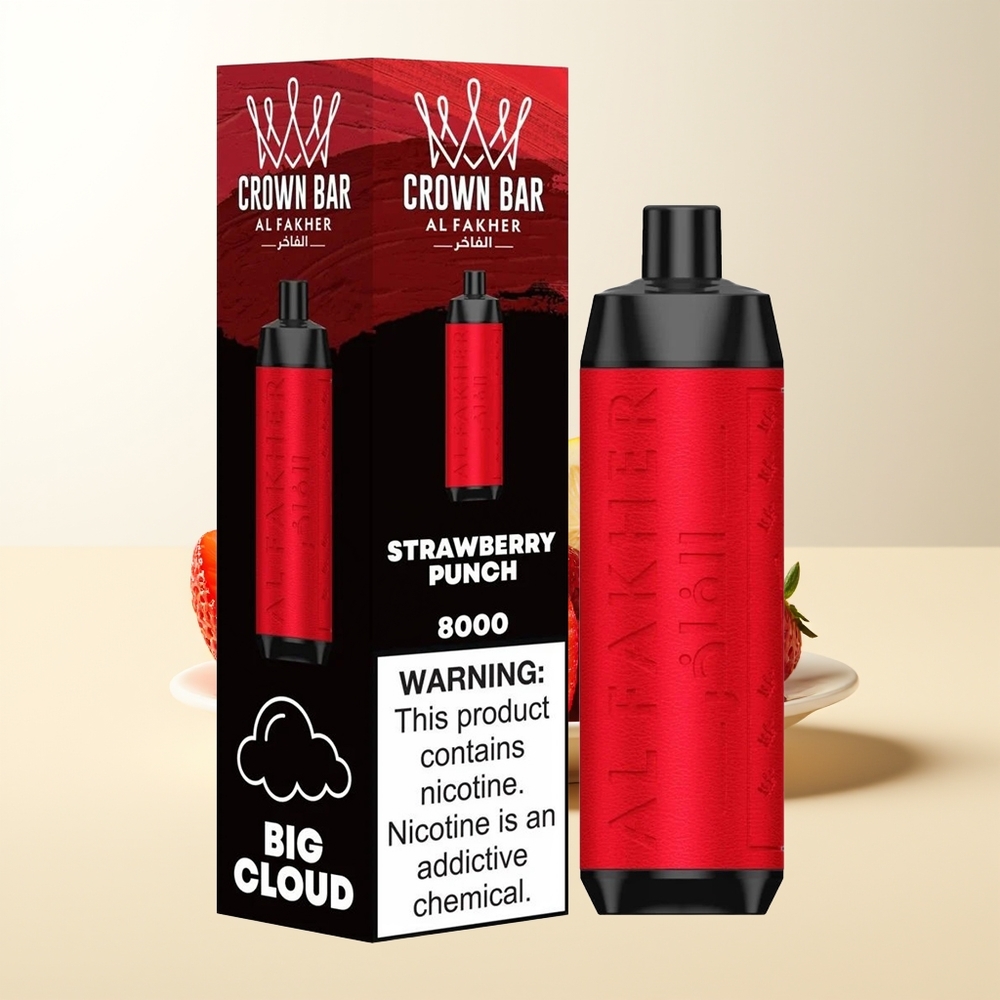 Serbia Wholesale Al Fakher Crown Bar 8000 Jagoda Punch 600mah 18ml 5mg 0.6ohm USB-C