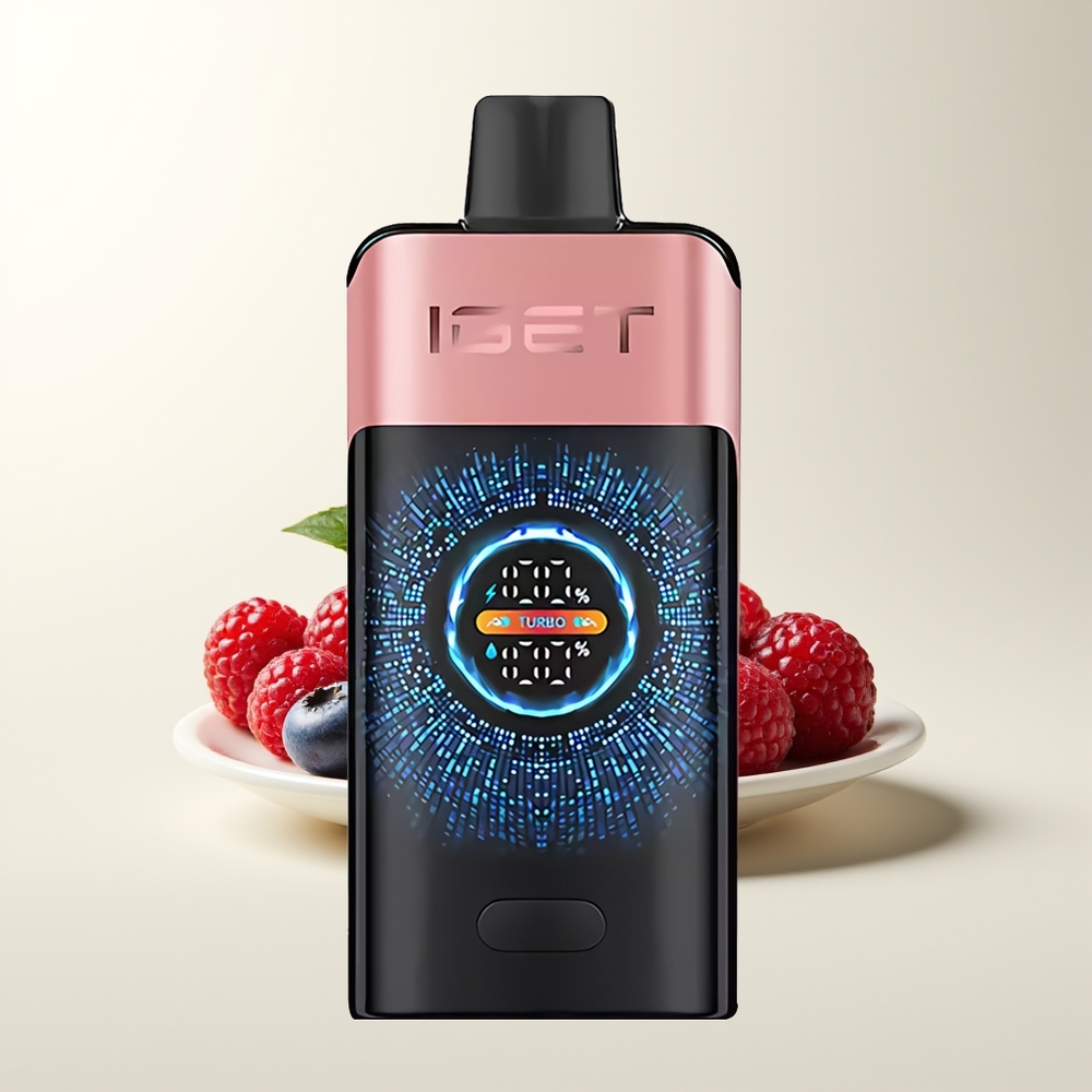 Serbia Wholesale IGET ONE 12000 Puffs Borovnica Malina Dual Mesh Coil Large Curved Color Screen 2700mAh