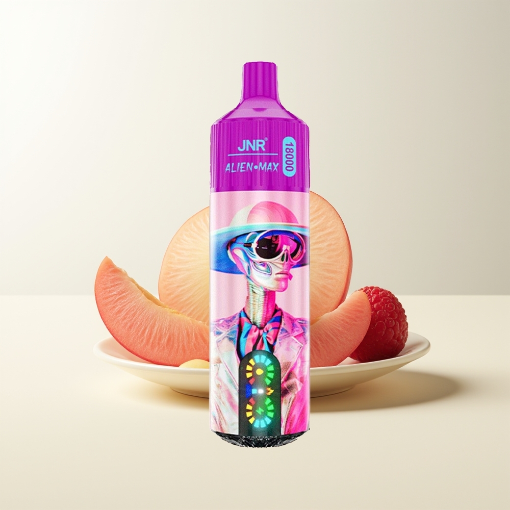 Serbia Wholesale JNR Alien Max 18000 Puffs Beli Breskva Malina Dual Mesh Coil Smart LED Display Type-C Quick Charge