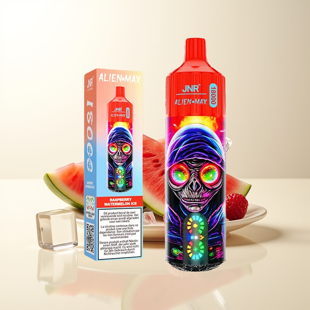 Serbia Wholesale JNR Alien Max 18000 Puffs Dual Mesh Dual Core 28ml Malina Lubenica Led