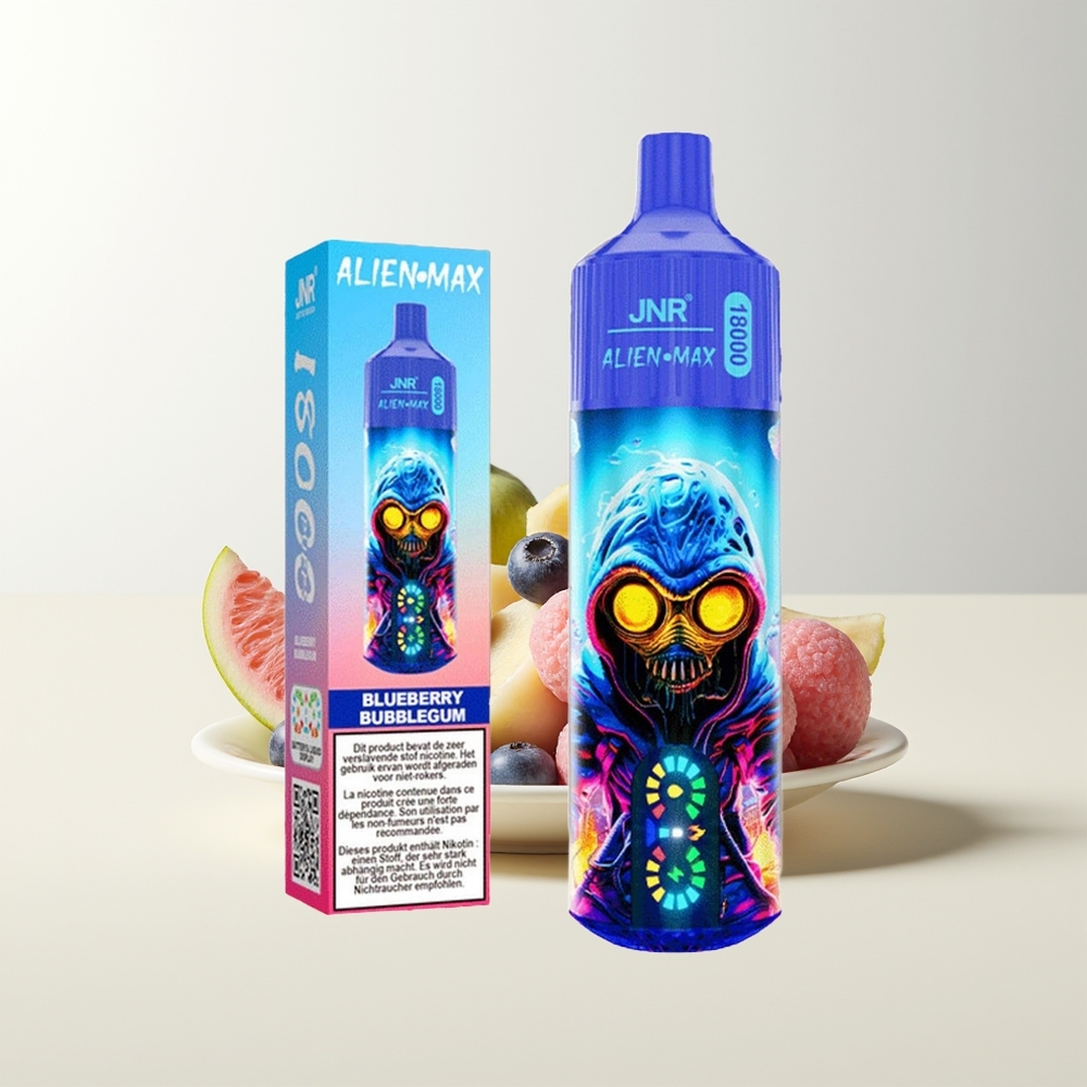 Serbia Wholesale JNR Alien Max 18000 Puffs Dual Mesh Dual Core Боровница Жвака (Blueberry Bubblegum) Type-C Quick Charge