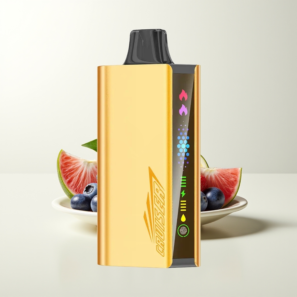Serbia Wholesale JNR Cruiser 12000 Pufova Borovnica Eksplozija 3500 mAh Baterija 25ml Tekućina 1.2ohm Dual Mesh Coil Animacija Ekran Metalno Aluminijumsko Telo