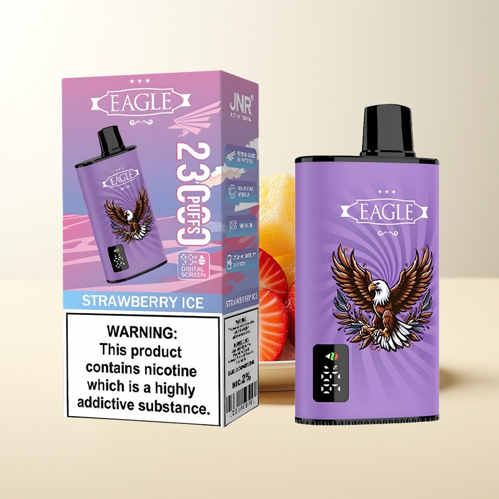 Serbia Wholesale JNR EAGLE Smart 23000 Puffs Digital Screen Adjustable Airflow Jagoda Led 1.0ohm Mesh Coil Type-C 25ml 2%