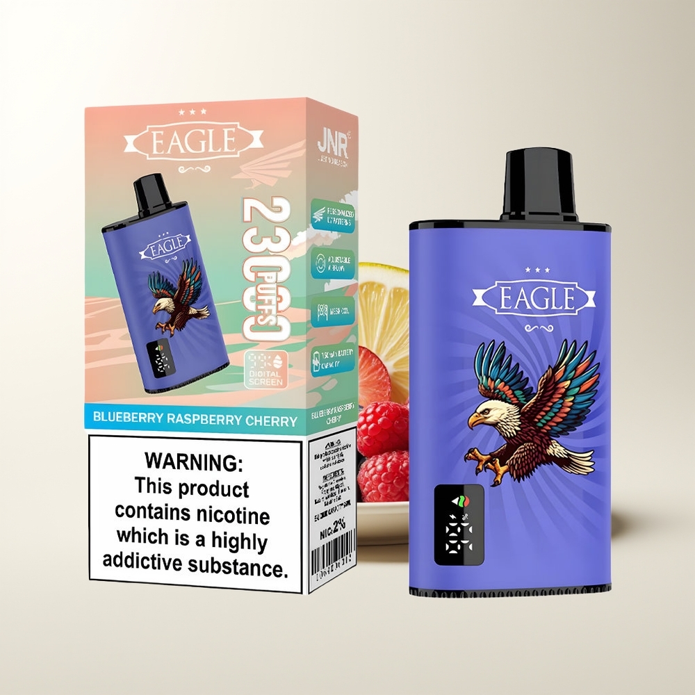 Serbia Wholesale JNR EAGLE Smart 23000 Pufova Digitalni Ekran 1.0ohm Mesh Coil Podesivi Protok Vazduha 750mAh Baterija Type-C Punjenje 25ml Tekućina Borovnica Malina Trešnja