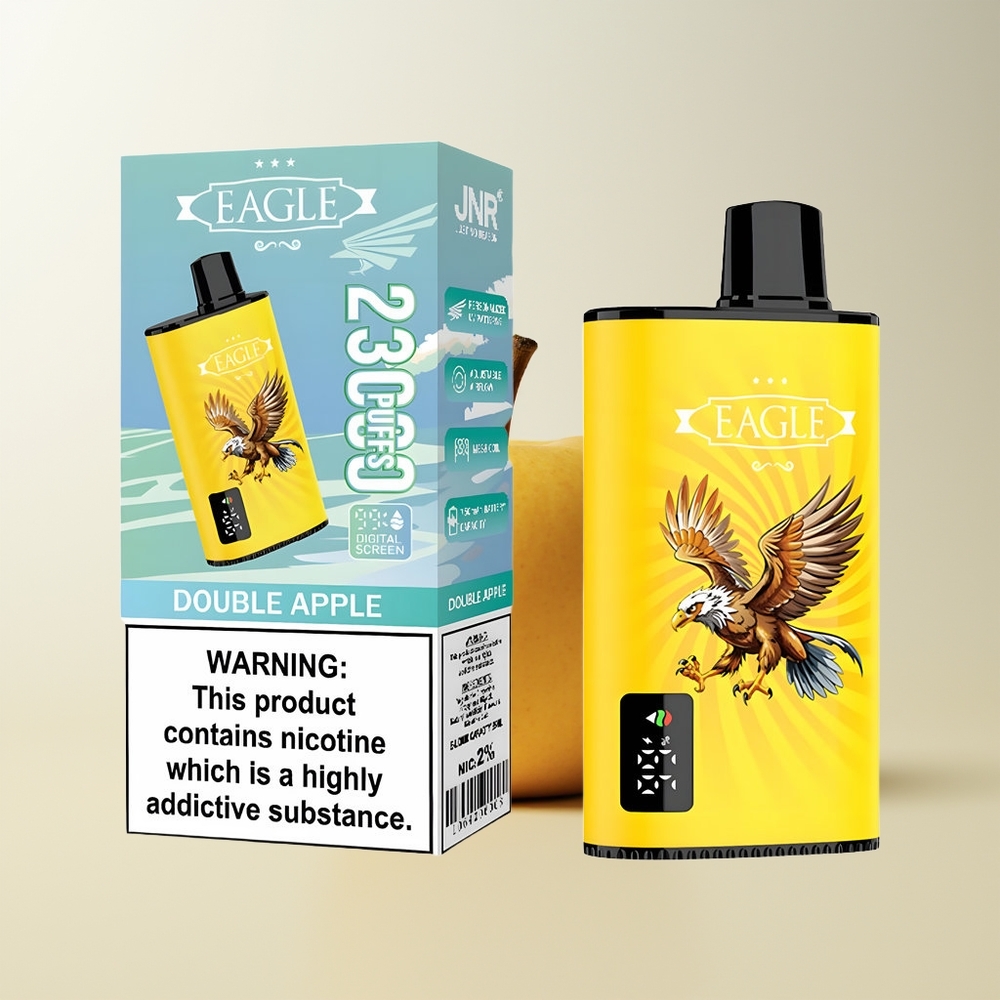 Serbia Wholesale JNR EAGLE Smart 23000 Pufova Dvostruka Jabuka Digitalni Ekran 1.0ohm Mesh Coil Podesivi Protok Vazduha 750mAh Baterija Type-C Punjenje 25ml Tecnost 2% Nikotina