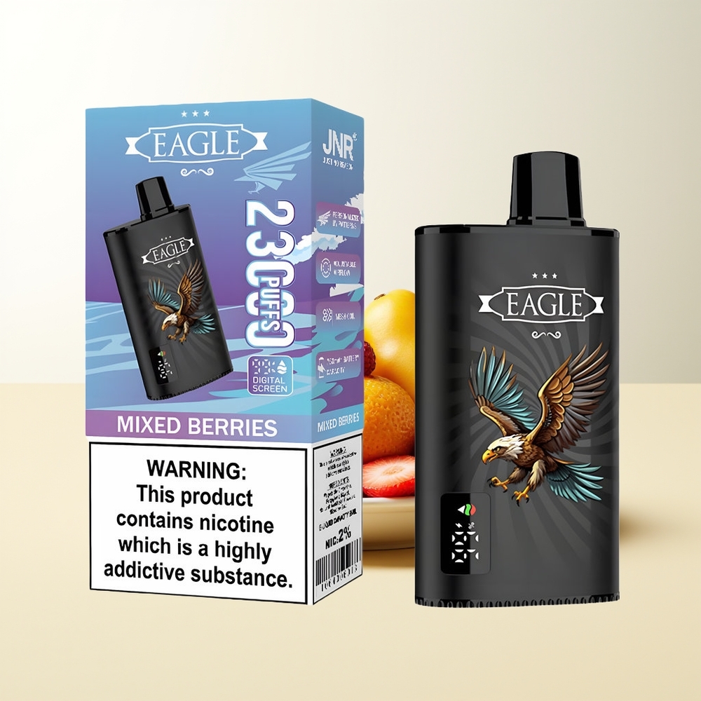 Serbia Wholesale JNR EAGLE Smart 23000 Pufova Mešano Bobice sa Digitalnim Ekranom 1.0ohm Mesh Coil Podesivim Protokom Vazduha 750mAh Baterija