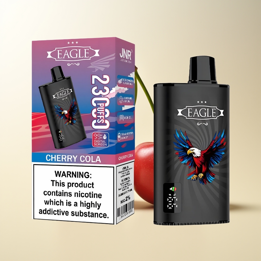 Serbia Wholesale JNR EAGLE Smart 23000 Pufova Trešnja Kola 1.0ohm Mesh Coil Digital Screen Adjustable Airflow Type-C Charging