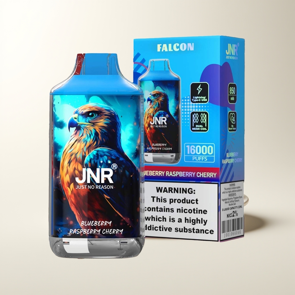 Serbia Wholesale JNR Falcon 16000 Pufova Borovnica Malina Trešnja Dual Mesh Coil 850mAh Type C Smart LED Display 0% 2%