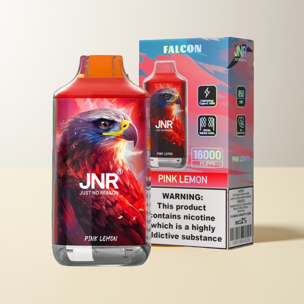 Serbia Wholesale JNR Falcon 16000 Pufova Roze Limun 850mAh 22ml Dual Mesh Coil Type C & LED Display 0% 2%