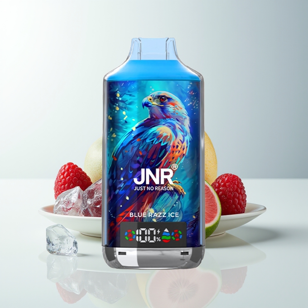 Serbia Wholesale JNR Falcon X 18000 Puffs Dual Mesh Coil Digital Display Type-C Plava Malina Led