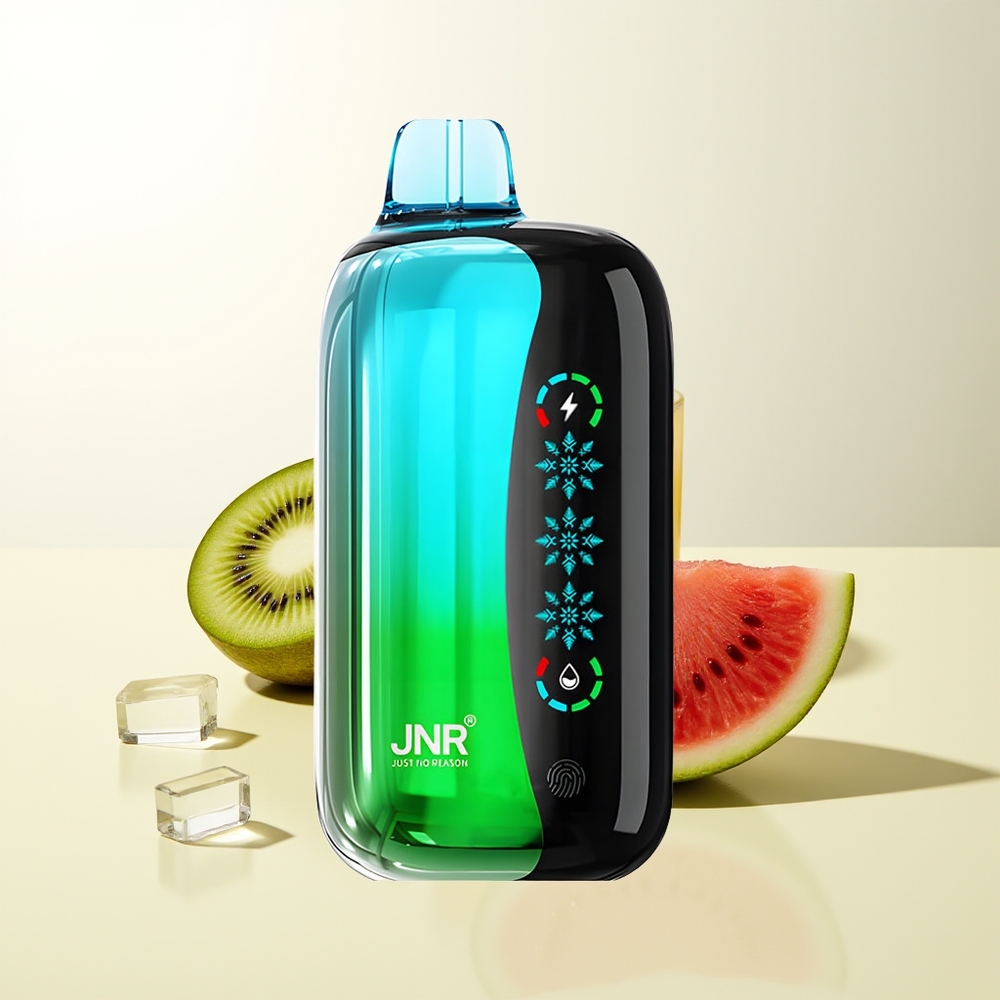 Serbia Wholesale JNR Flex Ice 21000 Puffova Kivi Lubenica Led Prilagodljivi Led Prilagodljiv Protok Vazduha Dodirni Ekran 1.2 Ohm Dual Mesh 1000mAh Baterija Type-C Punjenje