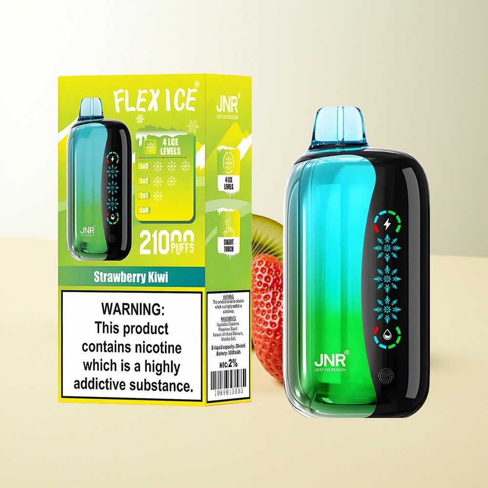 Serbia Wholesale JNR Flex Ice 21000 Pufova Jagoda Kivi Podesivi Led Tip C Ekran 26ml 1.2 Ohm Dual Mesh Type-C Punjenje