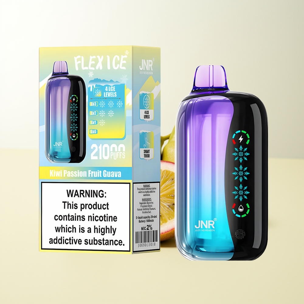 Serbia Wholesale JNR Flex Ice 21000 Pufova Kisela Pasiflora Guava Ice Adjustable Touch Screen Dual Mesh 1.2 Ohm