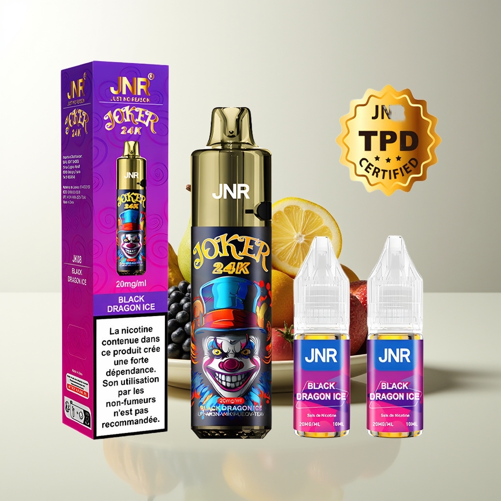 Serbia Wholesale JNR Joker 24000 Puffs Crni Zmaj Led 2+10ml Refillable Pod 800mAh Baterija Tip-C Punjenje