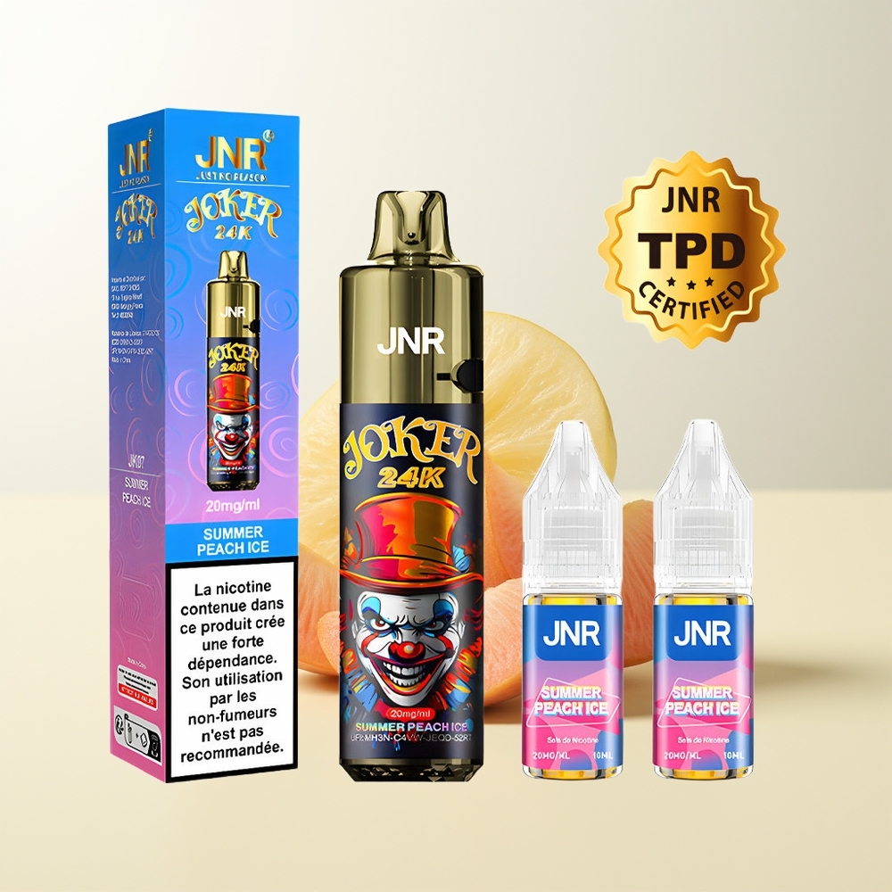 Serbia Wholesale JNR Joker 24K Пуфови Летња Бресква Лед 2+10ml Refillable Pod Side Refill Visible E-liquid 800mAh Type-C Charging 2% nicotine