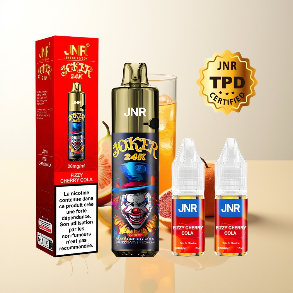 Serbia Wholesale JNR Joker 24K Puffs Gazirana Višnja Kola 2+10ml Refillable Pod Side Refill Visible E-liquid 800mAh Battery 2% Nicotine