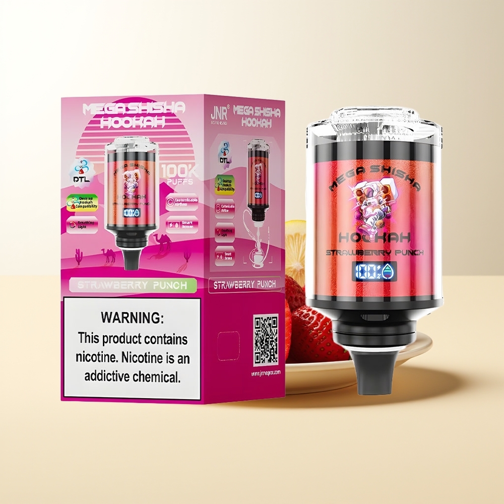 Serbia Wholesale JNR Mega Shisha Hookah 100K 60ml Jagoda Punč Interactive Smart Screen