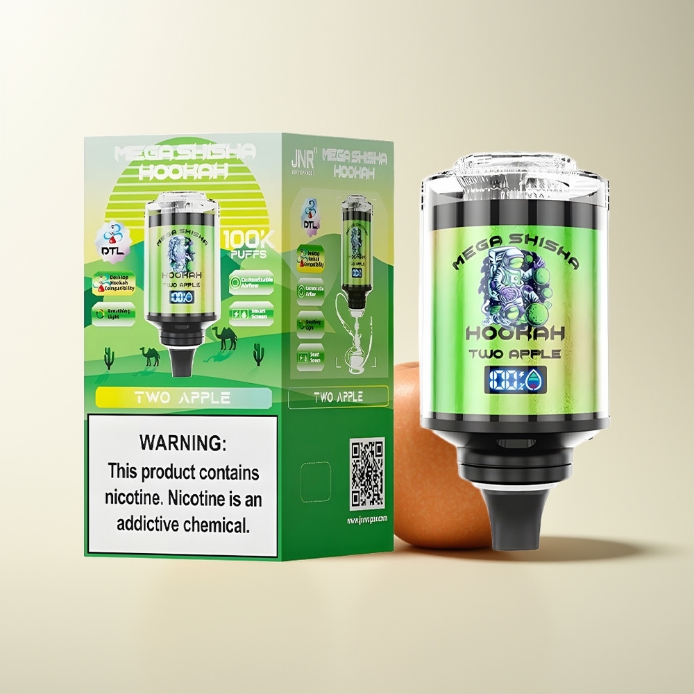 Serbia Wholesale JNR Mega Shisha Hookah 100K Dve Jabuke 2200mAh Tip-C Interaktivni Ekran Podešavanje Protoka Vazduha