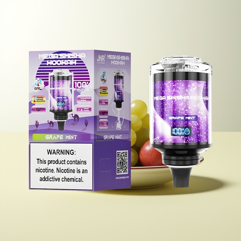 Serbia Wholesale JNR Mega Shisha Hookah 100K Grozd Pepermint Desktop Kompatibilnost 60ml 2200mAh Tip-C Podešavanje Protoka Vazduha