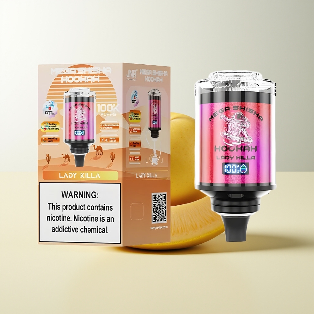 Serbia Wholesale JNR Mega Shisha Hookah 100K Lady Killa 100000 pufova Tip-C brzo punjenje 60ml kapacitet 2200mAh baterija