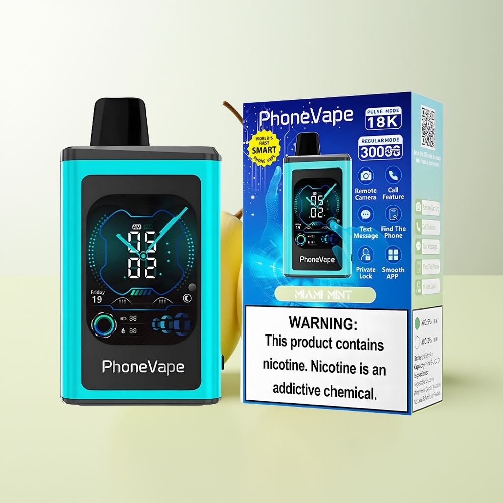 Serbia Wholesale JNR PhoneVape 30000 puševa Menta iz Miamija 850mAh Turbo Režim Podesivi Protok Vazduha Aplikacija Kontrola 2% 5% Nikotina