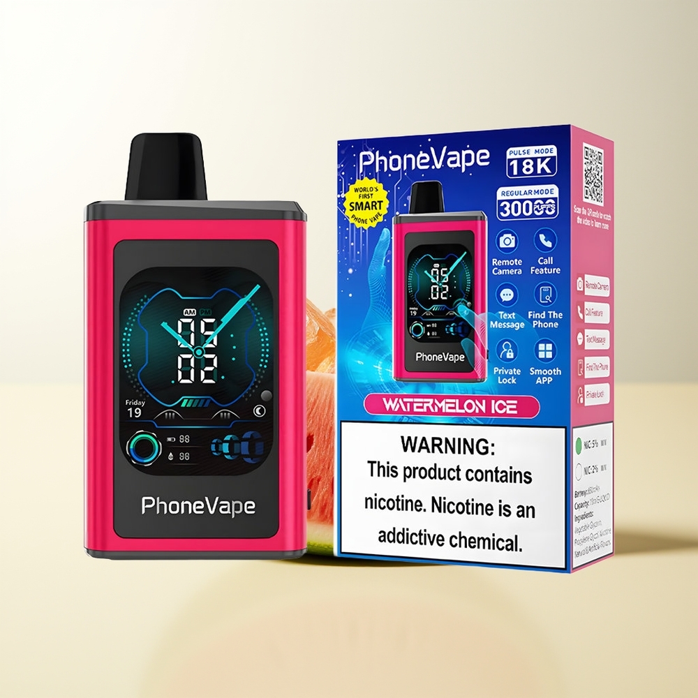 Serbia Wholesale JNR PhoneVape 30000 puffova Jednokratna Vape Lubenica Led 850mAh Type-C Punjiva Baterija Turbo Režim Podesivi Protok Vazduha Aplikacija Upravljanje Nikotin 2% 5%