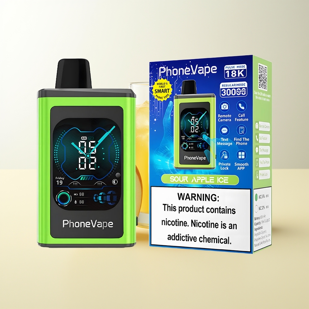 Serbia Wholesale JNR PhoneVape 30000 pufova Kisela Jabuka Led 850mAh Type-C