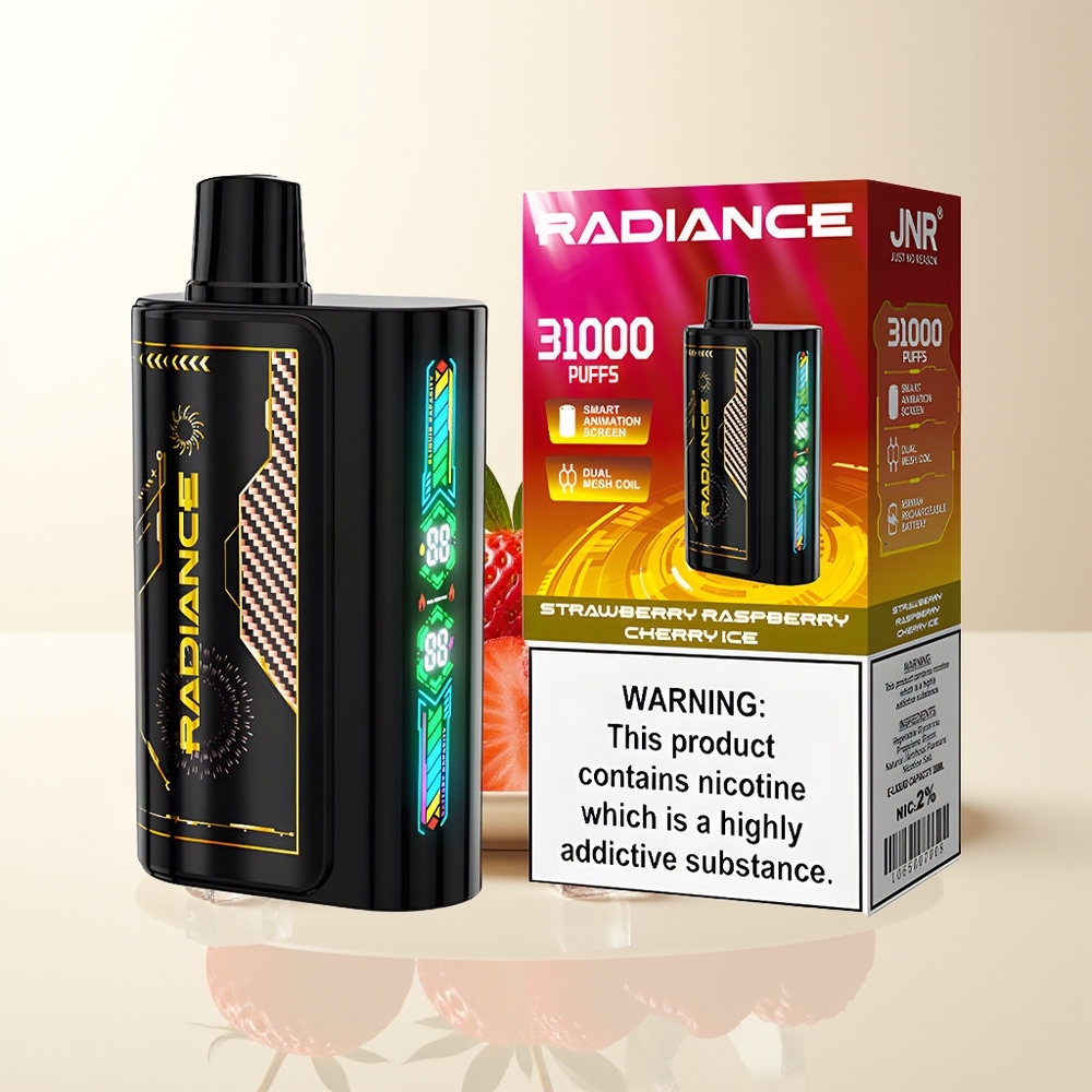 Serbia Wholesale JNR Radiance 31000 Pufova Jagoda Malina Trešnja Led Dual Mesh Coil 28ml E-liquid 950mAh Battery Type-C