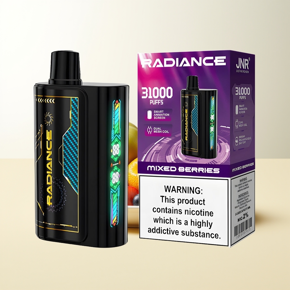Serbia Wholesale JNR Radiance 31000 Pufova Mešano Voće Dual Mesh Coil 28ml E-liquid 950 mAh Rechargeable Type-C 2% Nikotin
