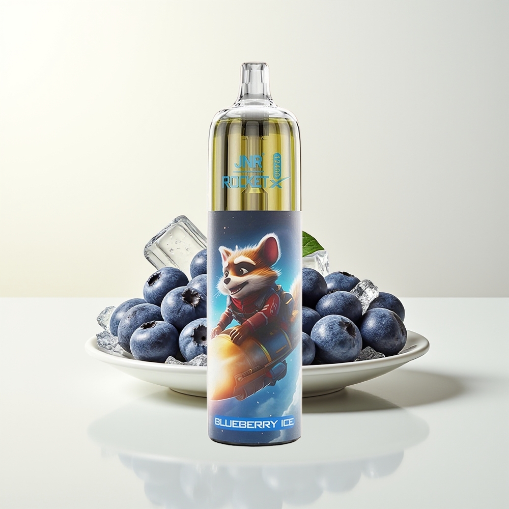 Serbia Wholesale JNR Rocket-X 12400 Pufova Borovnica Led RGB Svetla 1.2ohm Mesh Coil 25ml Tekućina Type-C Brzo Punjenje