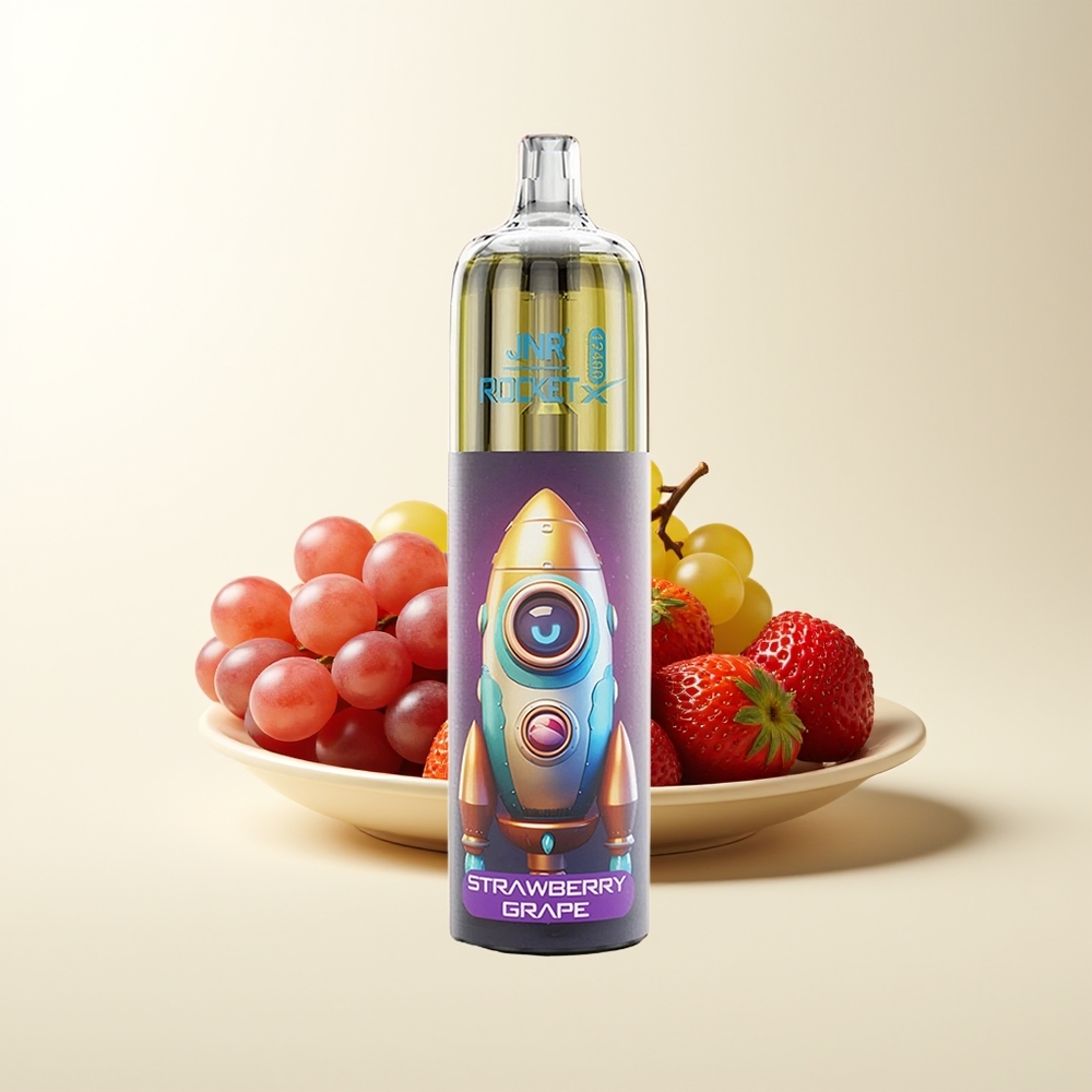 Serbia Wholesale JNR Rocket-X 12400 Pufova Jagoda Grožđe Adjustable Airflow RGB lights 1.2ohm Mesh Coil 850mAh 25ml Type-C Quick Charge 0% 2% 5%