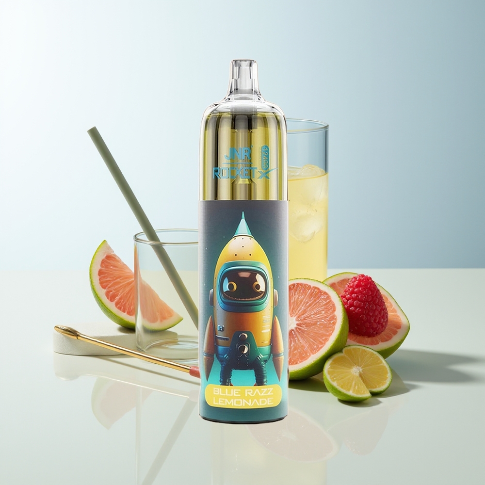 Serbia Wholesale JNR Rocket-X 12400 Pufova Plava Malina Limunada sa Podesivim Protokom Vazduha RGB Svetla 25ml e-Tekućina Type-C Brzo Punjenje